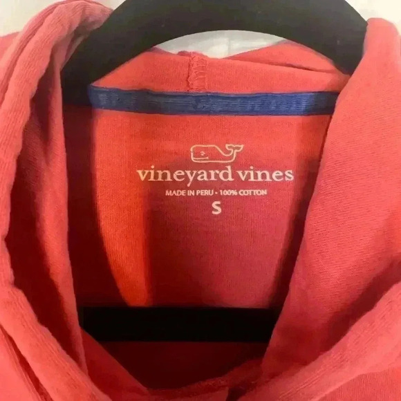 Men’s Vineyard Vines Long-Sleeve Two Toned Vintage Whale Hoodie Pocket T-Shirt - Picture 3 of 5